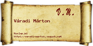 Váradi Márton névjegykártya