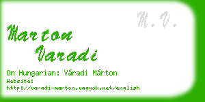marton varadi business card